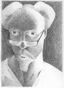 Black and white self-portrait, 1993