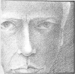 Black and white self-portrait, 1995